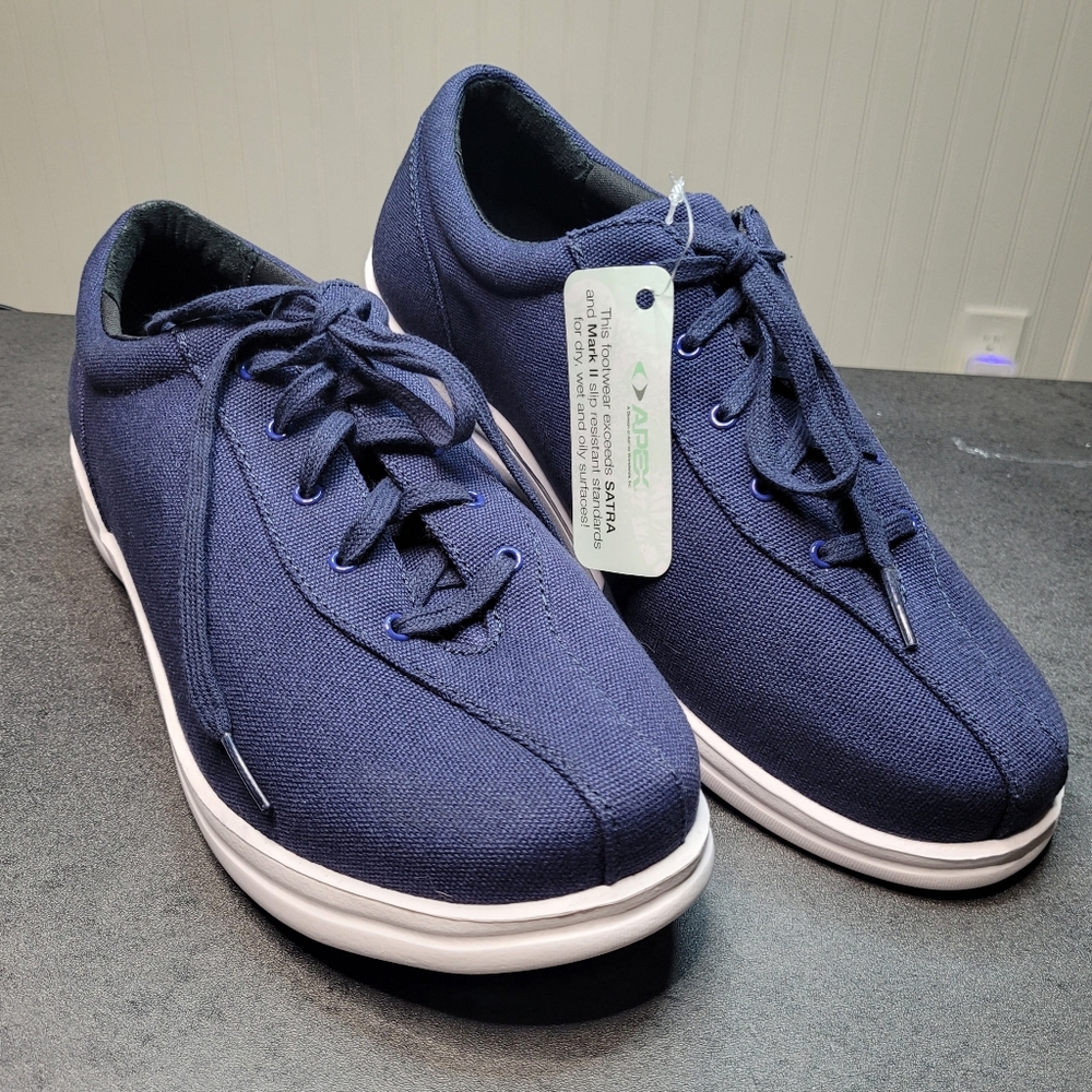 Apex Women's Ellen Canvas Sneakers Navy Blue Size 9.5 X-wide